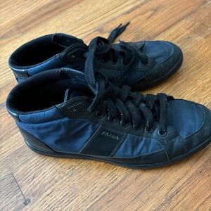 Prada men’s sneakers shoes in black and navy blue